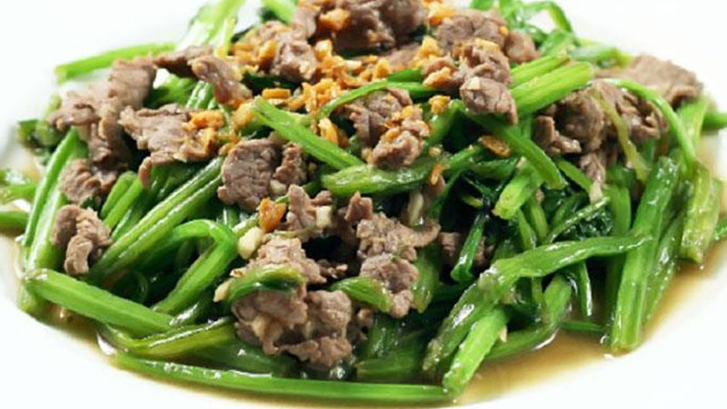 Cải Bó Xôi Xào Bò