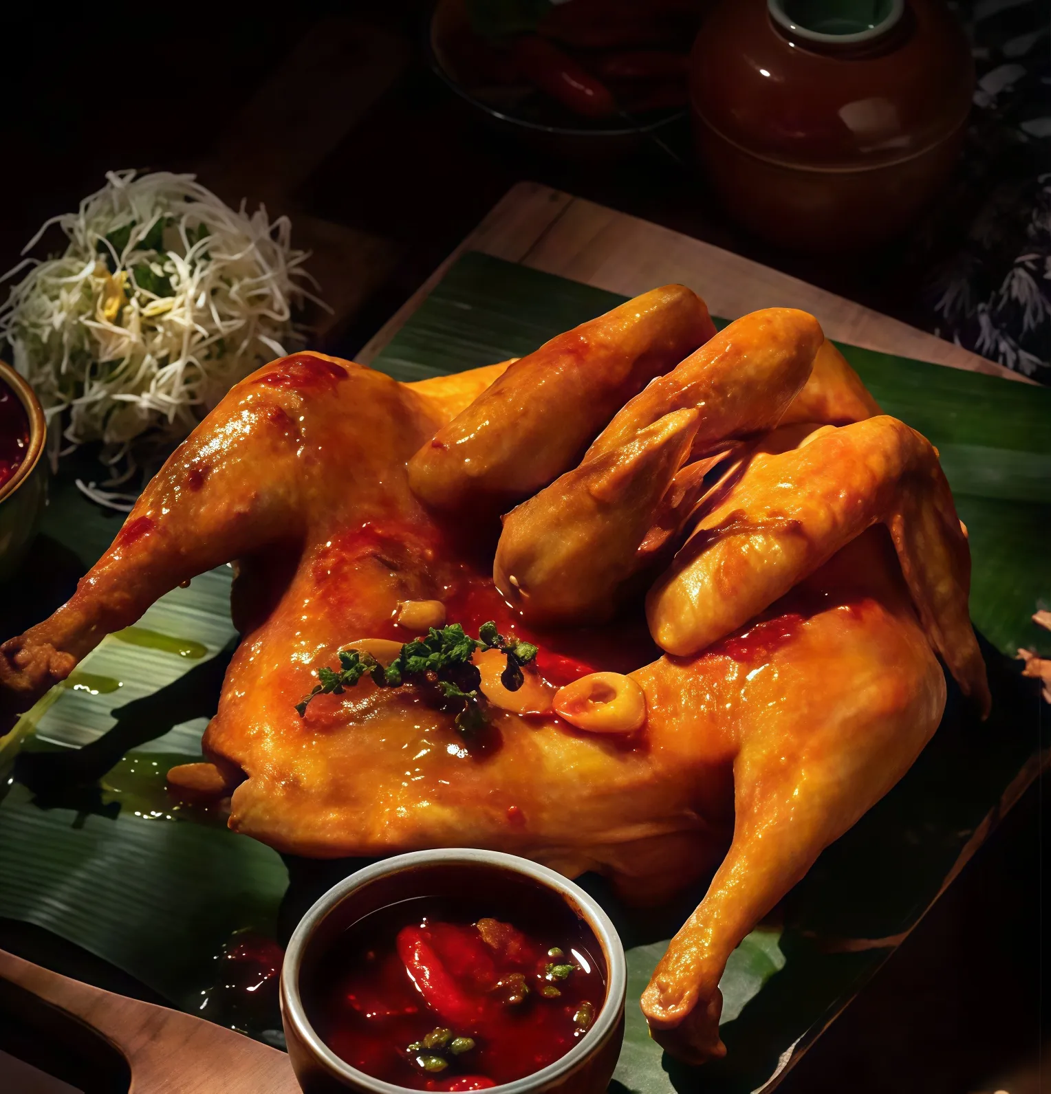 Gà Ta Hấp Mắm Nhĩ